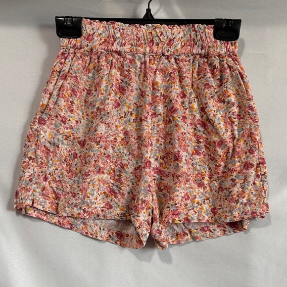 Black Tape_ Pants - Black Tape_ High Waist Floral Women's Shorts XS260